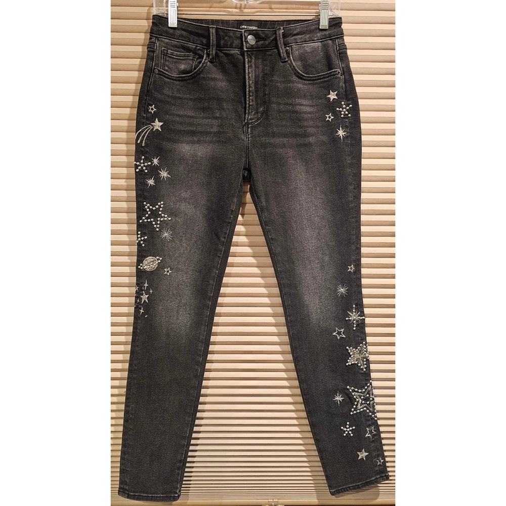 Driftwood Jackie Black Celestial Star Studded Skinny‎ Jeans W27 L28 High Rise